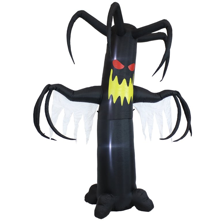 Sunnydaze Nightmare Hollow Ghostly Tree Halloween Inflatable - 8 ft - Black