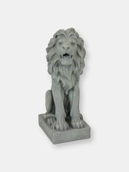 Sunnydaze Noble Beast Sitting Lion Outdoor Concrete Statue - 30 in - Grey