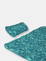 Sunnydaze Outdoor Polyester Hammock Pad and Pillow Set - Cool Blue Tropics
