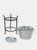 Sunnydaze Pebbled Stainless Steel Ice Bucket Cooler with Stand and Tray