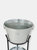 Sunnydaze Pebbled Stainless Steel Ice Bucket Cooler with Stand and Tray