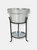 Sunnydaze Pebbled Stainless Steel Ice Bucket Cooler with Stand and Tray - Silver