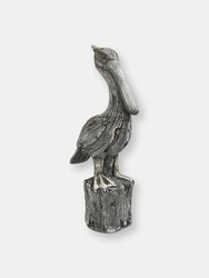 Sunnydaze Pelican Perch Outdoor Polystone Garden Statue - 22 in - Grey