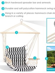 Sunnydaze Polycotton Padded Hammock Chair with Spreader Bar - Stripes