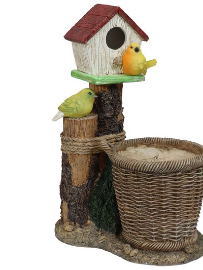 Sunnydaze Decor Sunnydaze Polyresin Bird House Planter Statue With Solar Lighted Birds product