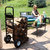 Sunnydaze Powder-Coated Steel Log Cart Carrier and Storage Rack with Wheels