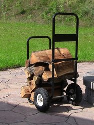 Sunnydaze Powder-Coated Steel Log Cart Carrier and Storage Rack with Wheels
