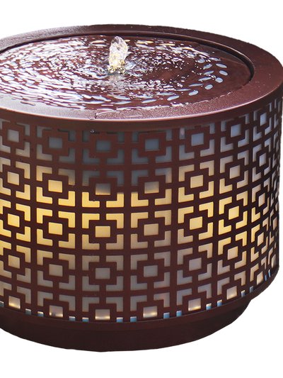 Sunnydaze Decor Sunnydaze Repeating Squares Cylinder Iron Water Fountain with LED Lights product
