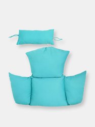 Sunnydaze Replacement Cushion Set for Penelope and Oliver Egg Chairs - Blue