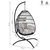 Sunnydaze Resin Wicker Hanging Egg Chair with Steel Stand/Cushions - Gray