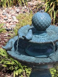 Sunnydaze Resting Birds Ceramic Outdoor 2-Tier Water Fountain