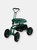 Sunnydaze Rolling Garden Cart w/ Extendable Steering Handle Seat & Basket - Green
