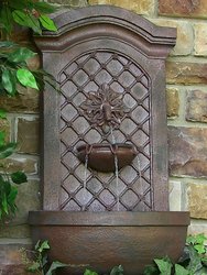 Sunnydaze Rosette Leaf Electric Outdoor Wall Water Fountain 31" Lead Finish