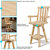Sunnydaze Rustic Bar Stool - Log Cabin Style - Unfinished Wood Construction - 4'