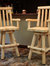 Sunnydaze Rustic Bar Stool - Log Cabin Style - Unfinished Wood Construction - 4'