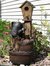 Sunnydaze Rustic Birdhouse and Garden Watering Can Water Fountain - 31 in