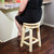 Sunnydaze Rustic Unfinished Fir Wood Indoor Swivel Counter-Height Stool