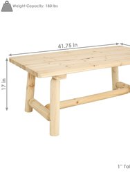 Sunnydaze Rustic Wooden Rectangular Coffee Table - Unfinished - 41.75 in
