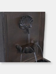 Sunnydaze Seaside Solar-Only Outdoor Wall Water Fountain - 27" - Iron Finish