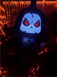 Sunnydaze Skeleton Grim Reaper Halloween Inflatable Yard Decoration - 5 ft