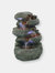 Sunnydaze Stacked Rocks Polyresin Indoor Water Fountain with LED - 10.5 in - Light Grey