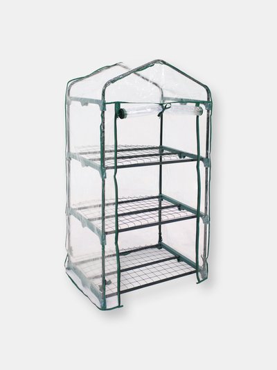 Sunnydaze Decor Sunnydaze Steel PVC Cover Mini Greenhouse with 3 Shelves/Zipper - Clear product