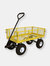 Sunnydaze Steel Utility Cart w/ Removable Folding Sides Red - 400-Pound Capacity - Yellow