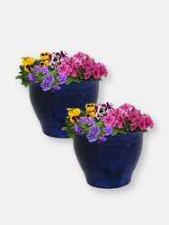 Sunnydaze Studio Glazed Ceramic Planter - Set of 2 - 11-Inch