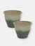 Sunnydaze Studio Glazed Ceramic Planter - Set of 2 - 11-Inch - Light Green