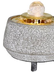 Sunnydaze Tranquil Sands Polystone Indoor Fountain with Glass Ball - 6" H - Brown
