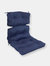 Sunnydaze Tufted Indoor/Outdoor Tufted High Back Chair Cushion - Blue