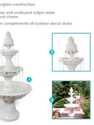 Sunnydaze Welcome Fiberglass Outdoor 3-Tier Water Fountain
