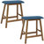 Sunnydaze Wood Counter-Height Stool with Cushion - Weathered Oak - Set of 2 - Brown