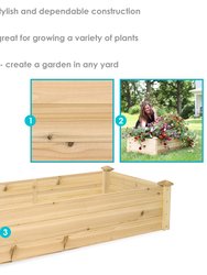 Sunnydaze Wooden Fir Square Raised Garden Bed - 24 x 48.25 in - Natural