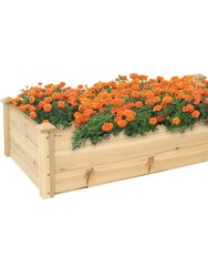 Sunnydaze Wooden Fir Square Raised Garden Bed - 24 x 48.25 in - Natural