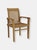 Teak Outdoor Patio Dining Armchair - Traditional Slat Style - Light Brown