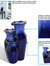 Tiered Blue Ceramic Glazed Pitchers Indoor Tabletop Fountain