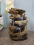 Tiered Rock and Log Tabletop Fountain Feature with Led Lights - 10.5"