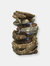 Tiered Rock and Log Tabletop Fountain Feature with Led Lights - 10.5" - Brown