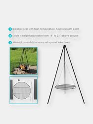 Tripod with Cooking Grate Outdoor Grilling Set- 22" Diameter