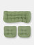 U-Shaped Olefin Tufted Setee Cushion Set Outdoor Patio Accessory - Green