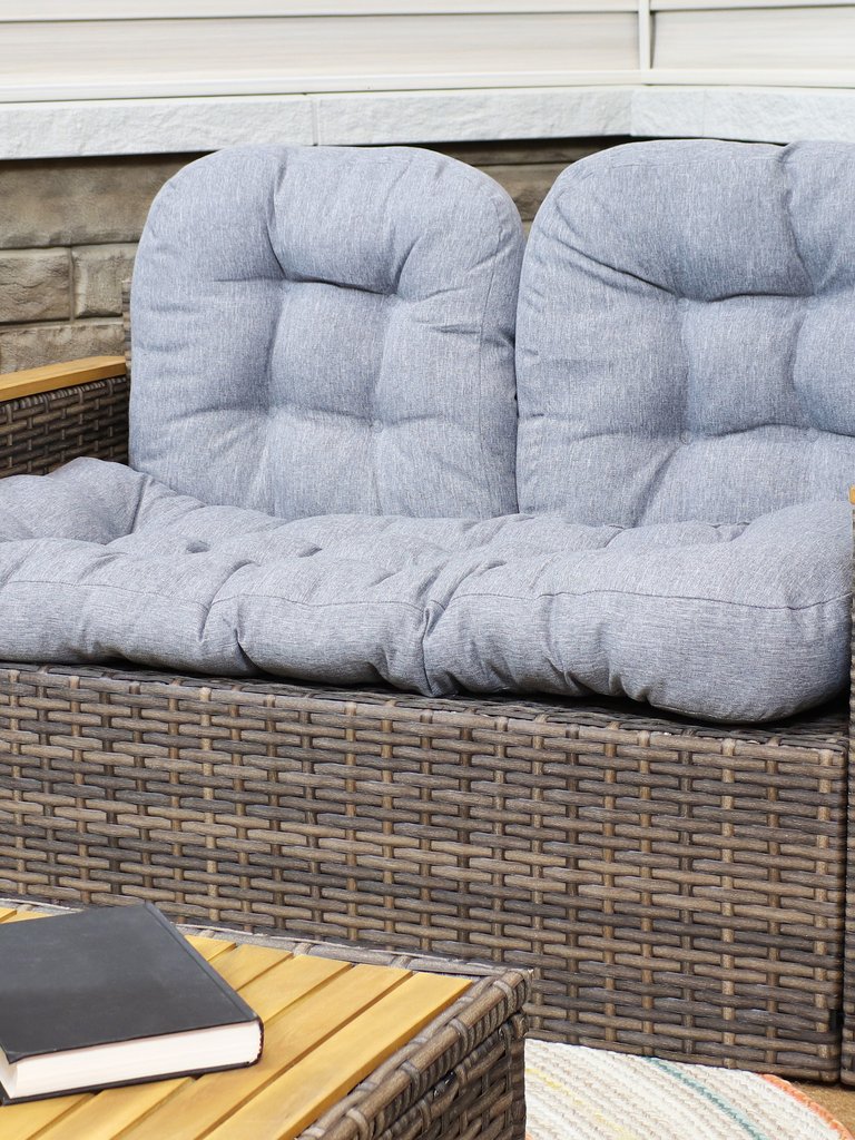 U-Shaped Olefin Tufted Setee Cushion Set Outdoor Patio Accessory