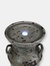 Vintage Milk Can Birdbath Outdoor Water Fountain 20" Feature w/ LED