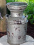 Vintage Milk Can Birdbath Outdoor Water Fountain 20" Feature w/ LED