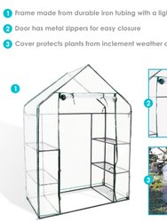 Walk-In Greenhouse 4 Shelves Outdoor Portable Garden Plant Clear Growing Rack