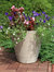 Walter Round Flowerpot Double Wall Polyresin Garden Planter 16" Beige