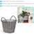 Wicker Rattan Basket Planters with Handles and Plastic Lining