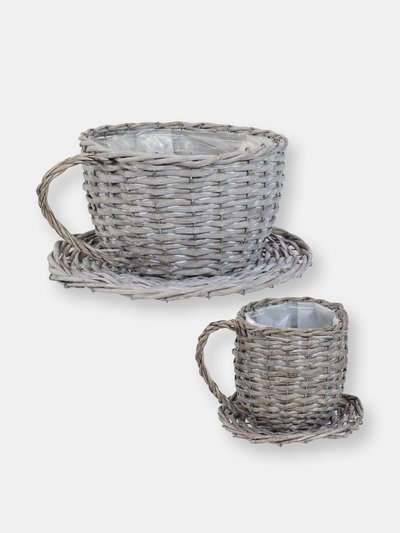 Sunnydaze Decor Willow Wicker Coffee Cup Indoor Planters product