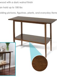 Wooden Console Sofa Table With Storage Shelf Modern Entry Table