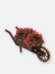 Wooden Decorative Wheelbarrow Garden Flower Planter